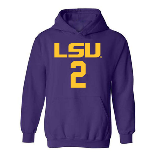 LSU - NCAA Men's Basketball : Jalen Reece - Classic Shersey Hooded Sweatshirt-0