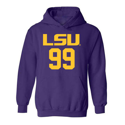 LSU - NCAA Men's Basketball : Divine-Collins Ugochukwu - Classic Shersey Hooded Sweatshirt-0