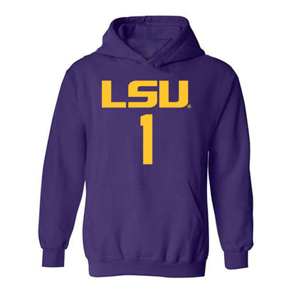 LSU - NCAA Men's Basketball : Abdi Bashir - Classic Shersey Hooded Sweatshirt-0