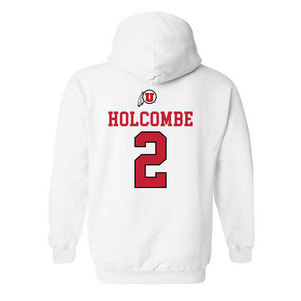 Utah - NCAA Men's Basketball : Jackson Holcombe - Sports Shersey Hooded Sweatshirt-1