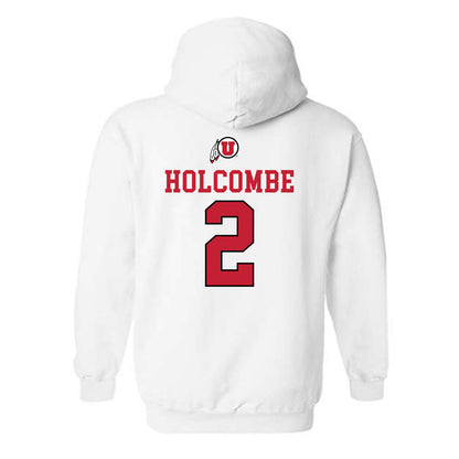 Utah - NCAA Men's Basketball : Jackson Holcombe - Sports Shersey Hooded Sweatshirt-1