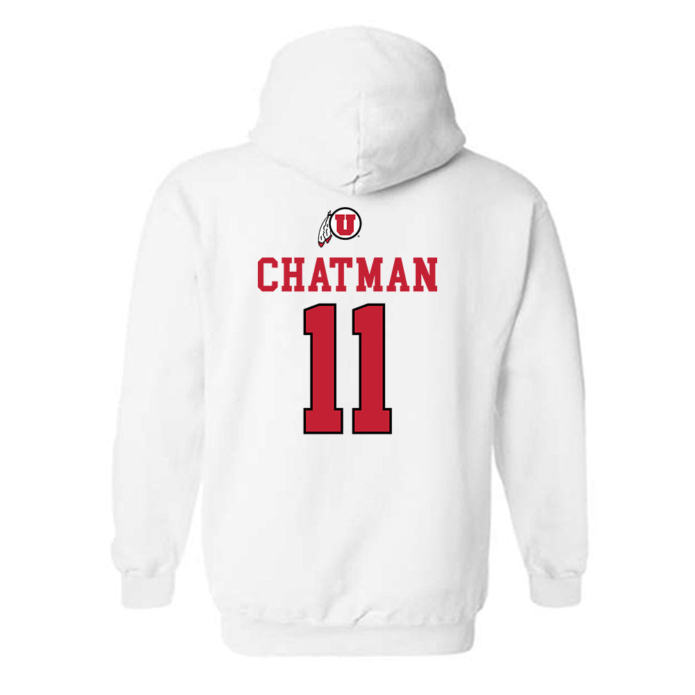 Utah - NCAA Men's Basketball : Taison Chatman - Sports Shersey Hooded Sweatshirt-1
