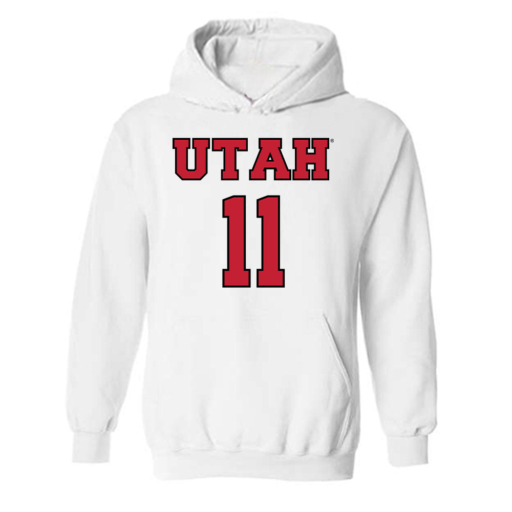 Utah - NCAA Men's Basketball : Taison Chatman - Sports Shersey Hooded Sweatshirt-0