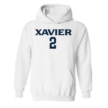 Xavier - NCAA Women's Basketball : Savannah White - Classic Shersey Hooded Sweatshirt-0