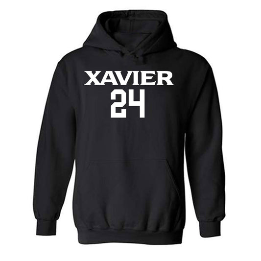 Xavier - NCAA Men's Basketball : Jovan Milicevic - Replica Shersey Hooded Sweatshirt-0