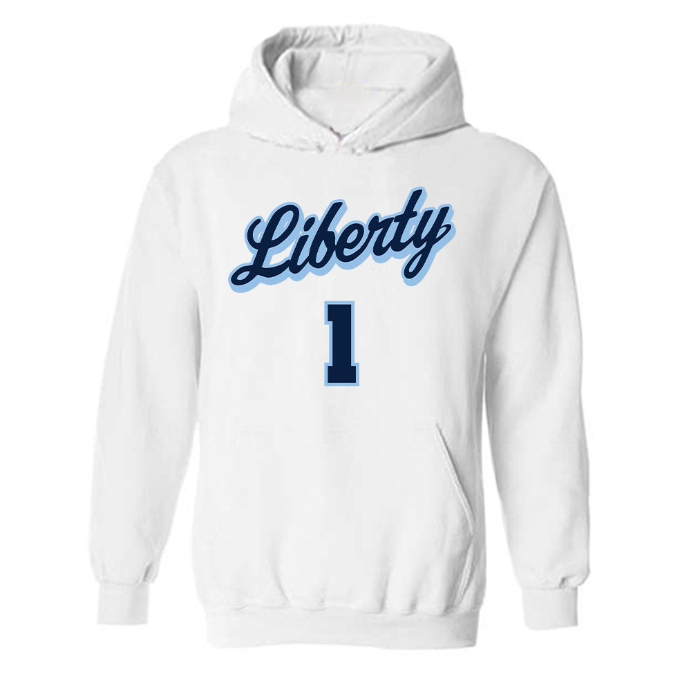 Liberty - NCAA Men's Basketball : Zander Carter - Sports Shersey Hooded Sweatshirt-0