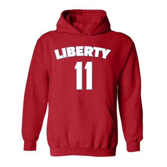 Liberty - NCAA Men's Basketball : Eli Sancomb - Classic Shersey Hooded Sweatshirt-0