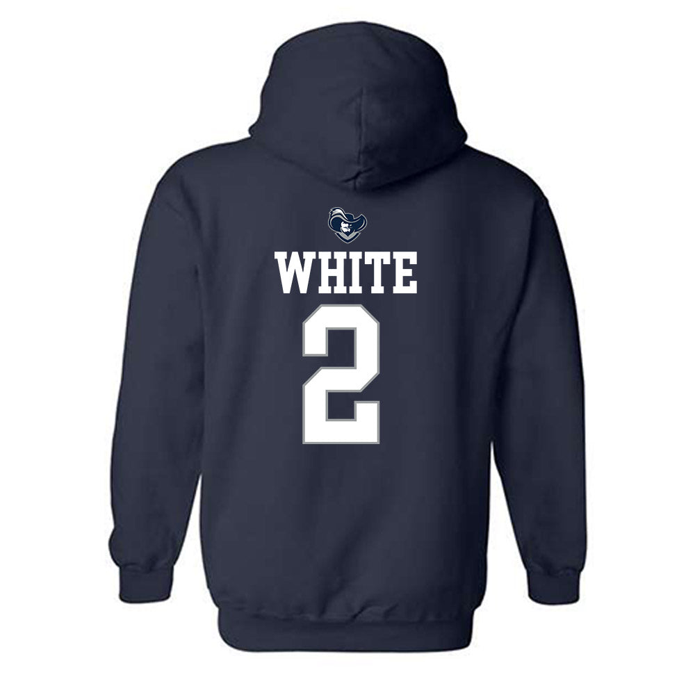 Xavier - NCAA Women's Basketball : Savannah White - Sports Shersey Hooded Sweatshirt-1
