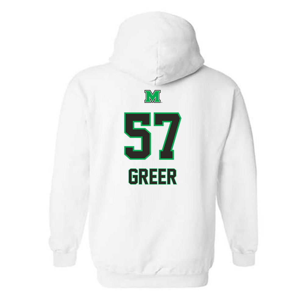 Marshall - NCAA Football : Logan Greer - Generic Shersey Hooded Sweatshirt-1