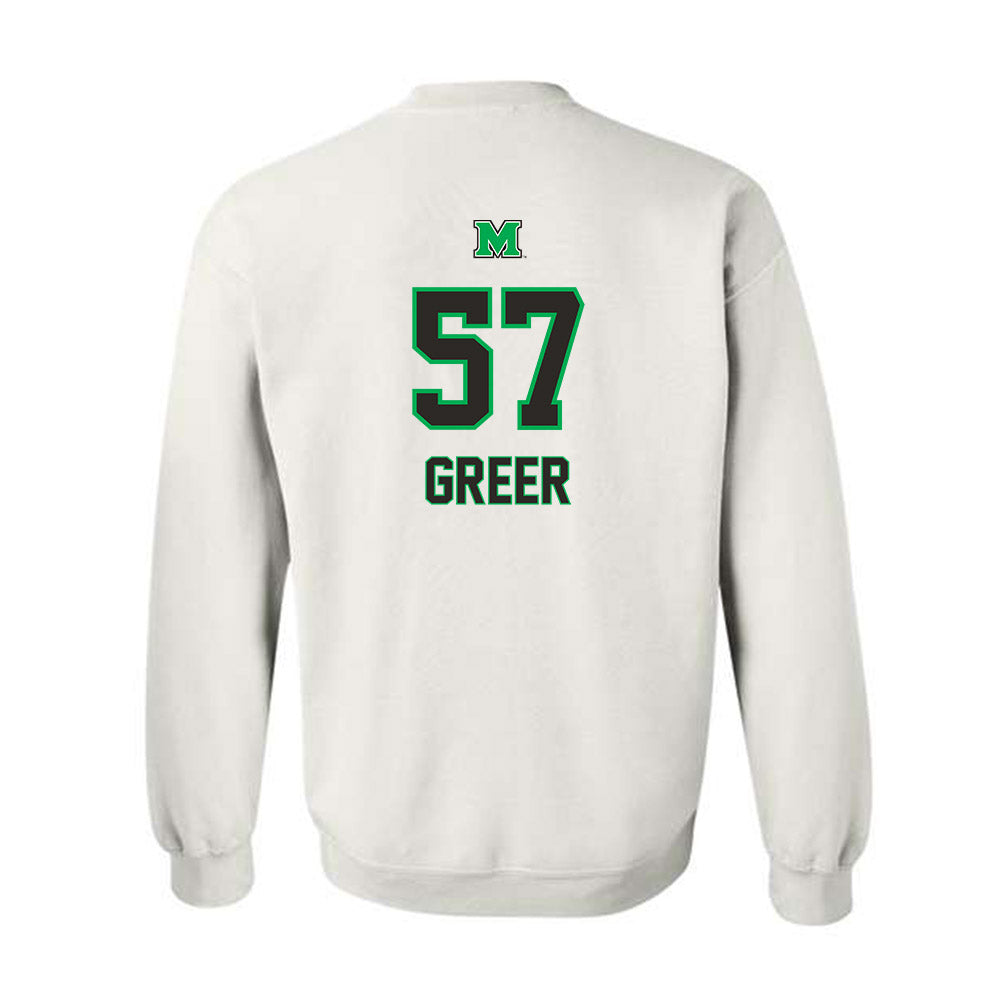 Marshall - NCAA Football : Logan Greer - Generic Shersey Crewneck Sweatshirt-1
