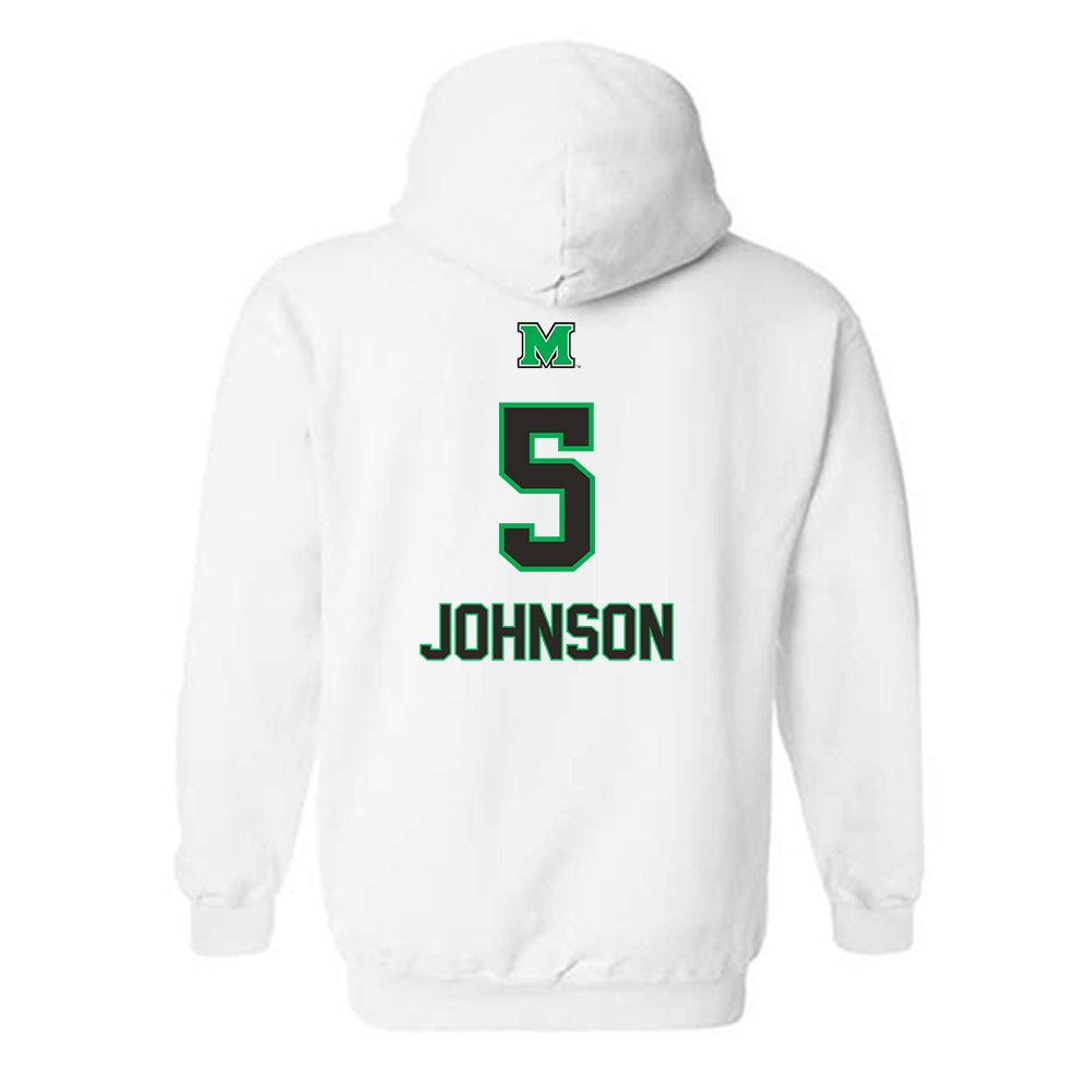 Marshall - NCAA Men's Basketball : DeMarco Johnson - Generic Shersey Hooded Sweatshirt-1