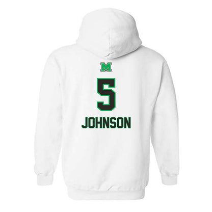Marshall - NCAA Men's Basketball : DeMarco Johnson - Generic Shersey Hooded Sweatshirt-1