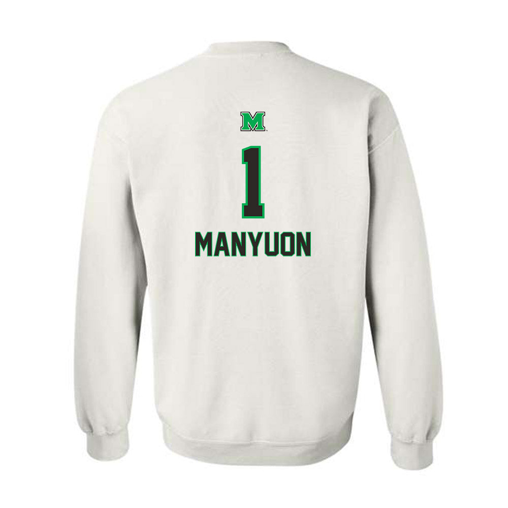Marshall - NCAA Men's Basketball : Emmanuel Manyuon - Generic Shersey Crewneck Sweatshirt-1