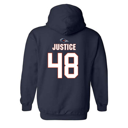 UTSA - NCAA Football : King Justice - Classic Shersey Hooded Sweatshirt-1