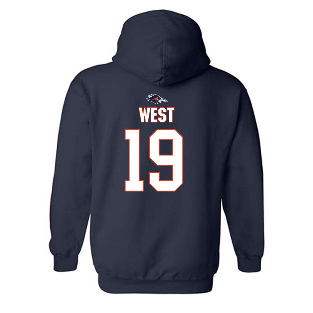 UTSA - NCAA Football : Tyrone West - Classic Shersey Hooded Sweatshirt-1