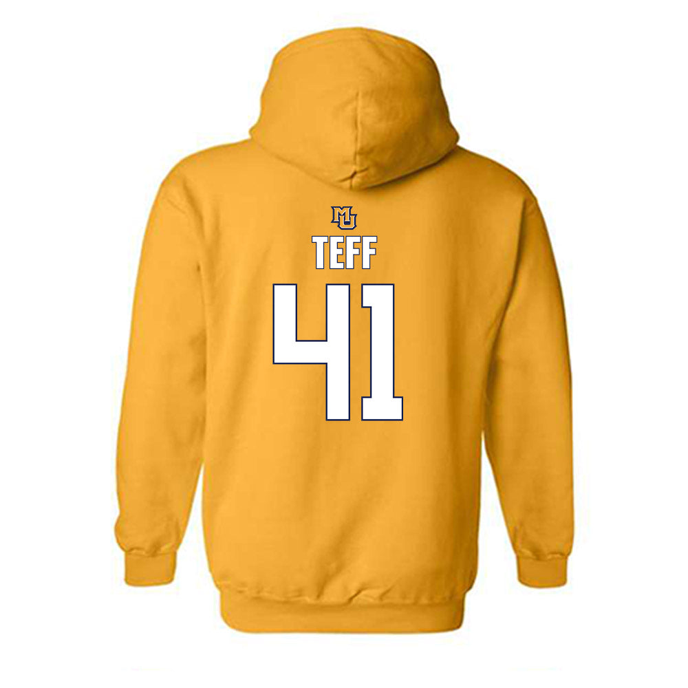 Marquette - NCAA Men's Lacrosse : Troy Teff - Generic Shersey Hooded Sweatshirt-1