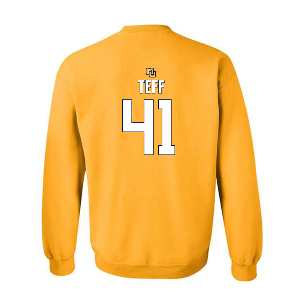 Marquette - NCAA Men's Lacrosse : Troy Teff - Generic Shersey Crewneck Sweatshirt-1
