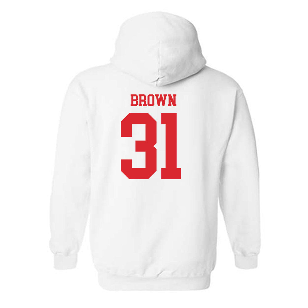 Rutgers - NCAA Men's Soccer : Logan Brown - Classic Shersey Hooded Sweatshirt-1