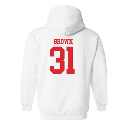 Rutgers - NCAA Men's Soccer : Logan Brown - Classic Shersey Hooded Sweatshirt-1