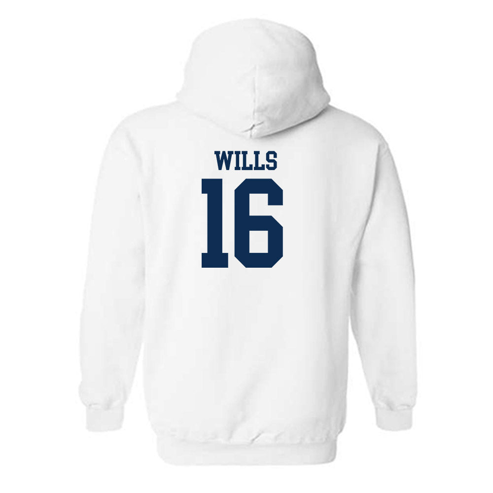 West Virginia - NCAA Baseball : Brock Wills - Classic Shersey Hooded Sweatshirt-1