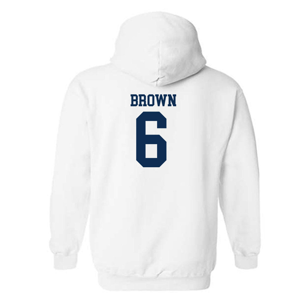 West Virginia - NCAA Football : Max Brown - Classic Shersey Hooded Sweatshirt-1