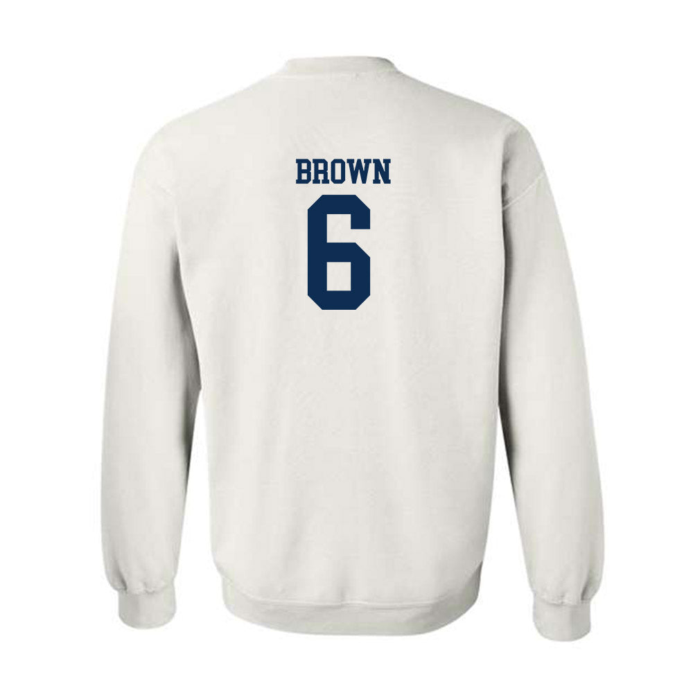 West Virginia - NCAA Football : Max Brown - Classic Shersey Crewneck Sweatshirt-1