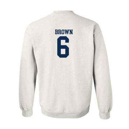 West Virginia - NCAA Football : Max Brown - Classic Shersey Crewneck Sweatshirt-1