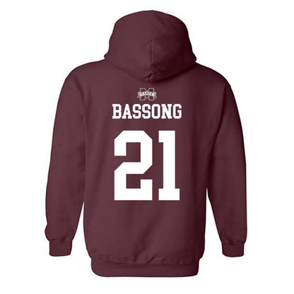 Mississippi State - NCAA Men's Basketball : Thomas Bassong - Sports Shersey Hooded Sweatshirt-1