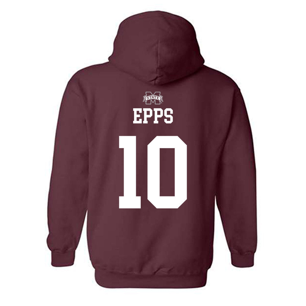 Mississippi State - NCAA Men's Basketball : Jayden Epps - Sports Shersey Hooded Sweatshirt-1