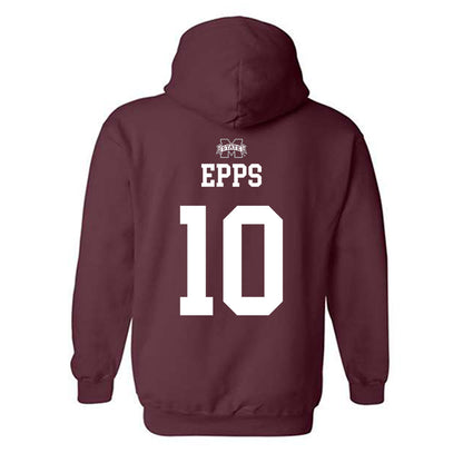 Mississippi State - NCAA Men's Basketball : Jayden Epps - Sports Shersey Hooded Sweatshirt-1