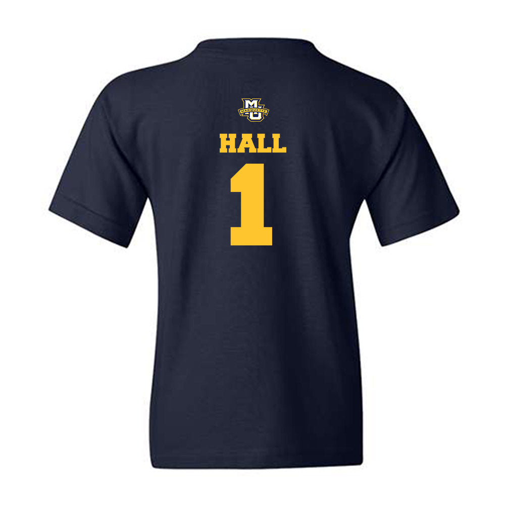 Marquette - NCAA Women's Basketball : Brooklyn Hall - Sports Shersey Youth T-Shirt-1