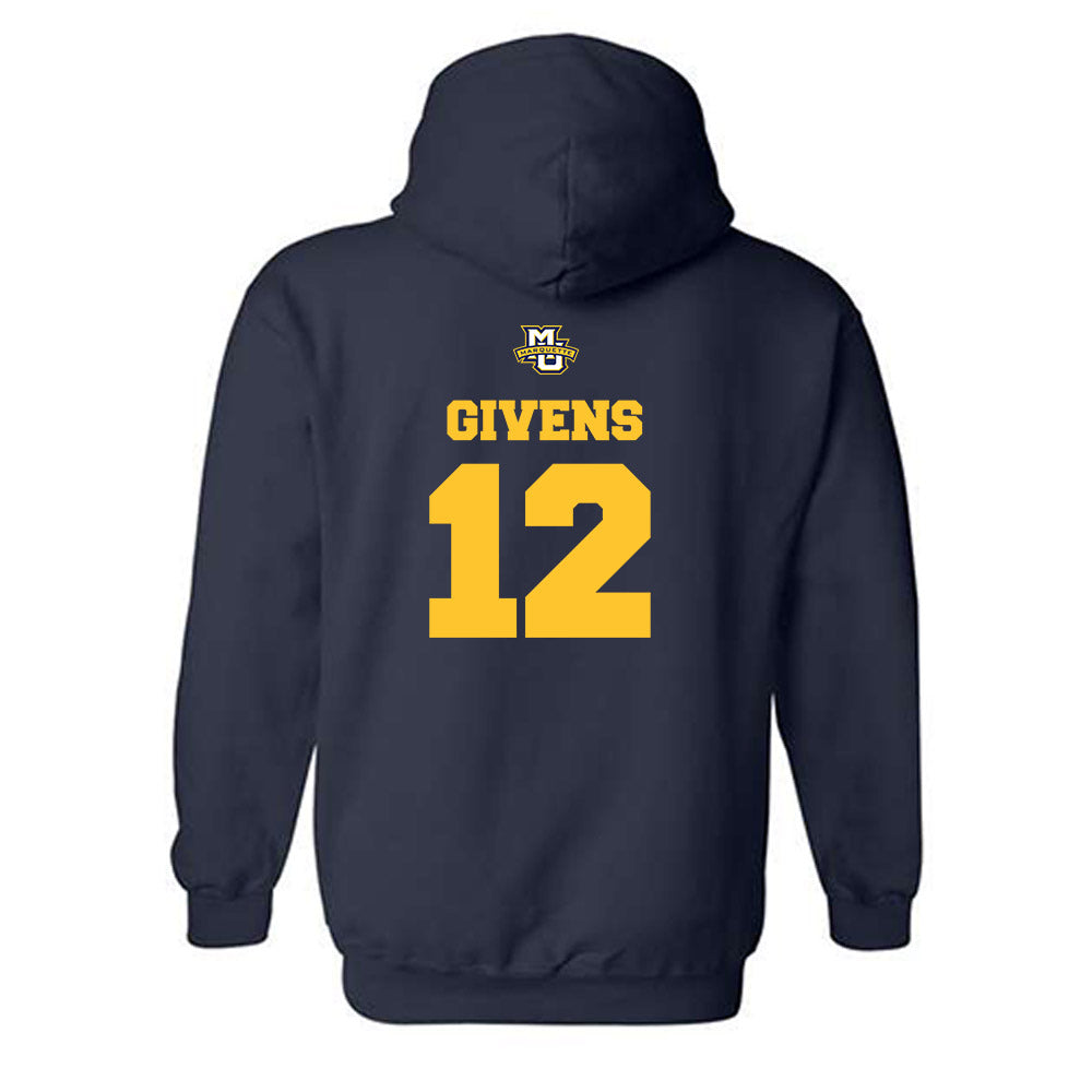 Marquette - NCAA Women's Basketball : Mackenzie Givens - Sports Shersey Hooded Sweatshirt-1