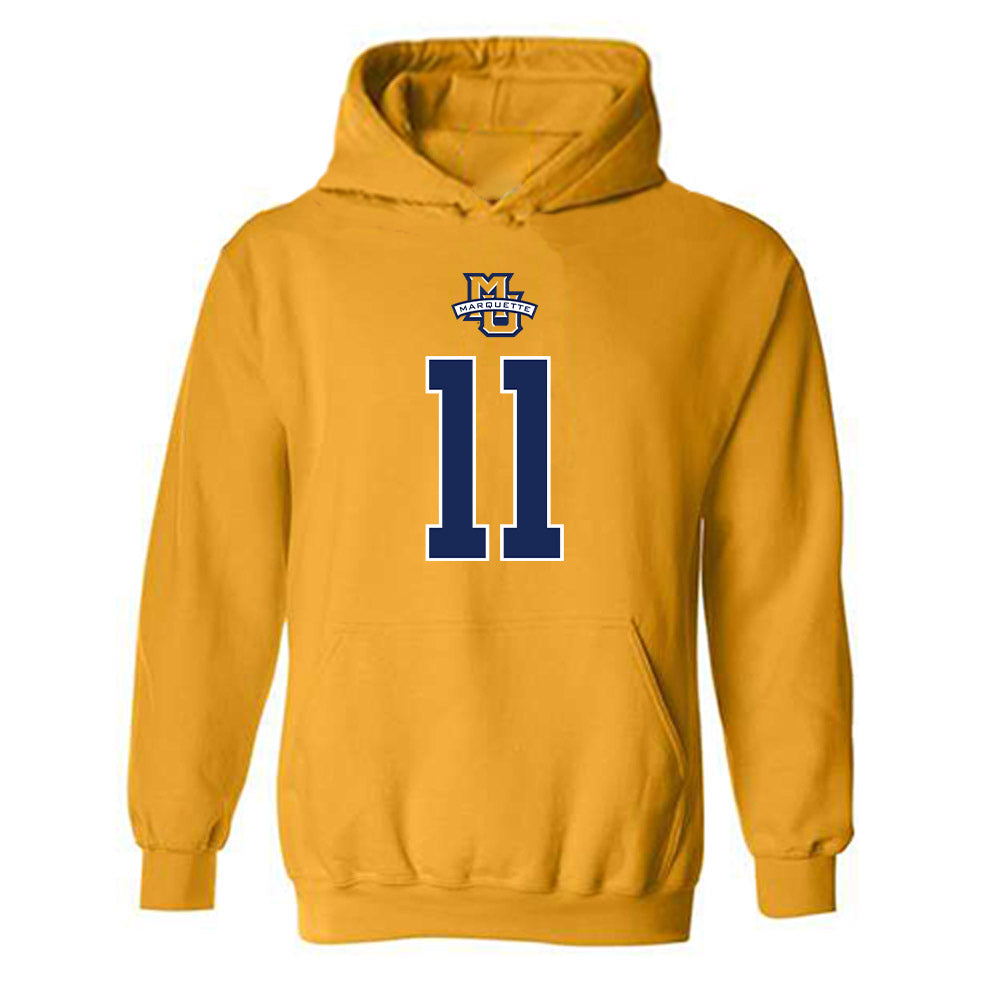 Marquette - NCAA Men's Basketball : Sananda Fru - Sports Shersey Hooded Sweatshirt-0