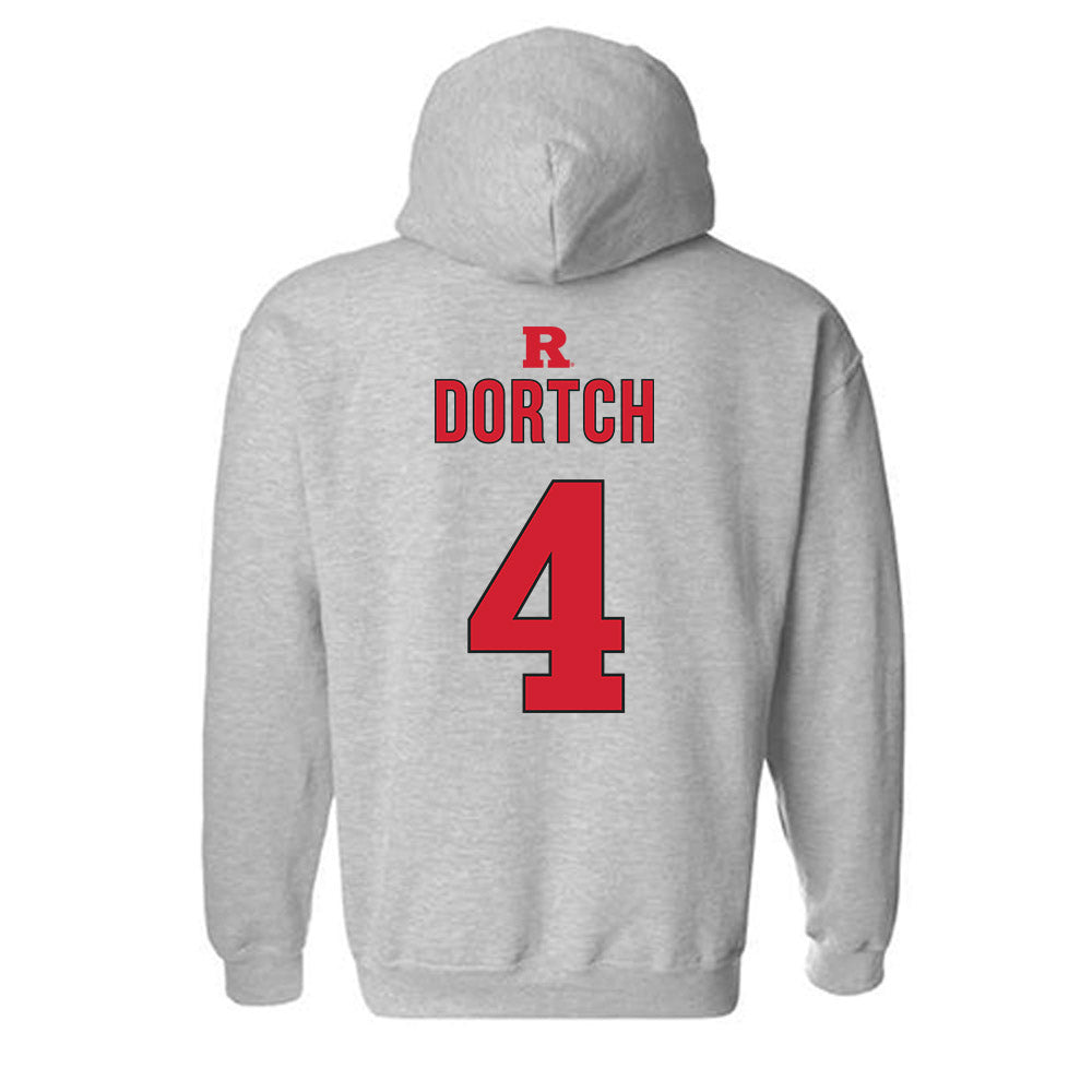 Rutgers - NCAA Men's Basketball : Bryce Dortch - Sports Shersey Hooded Sweatshirt-1