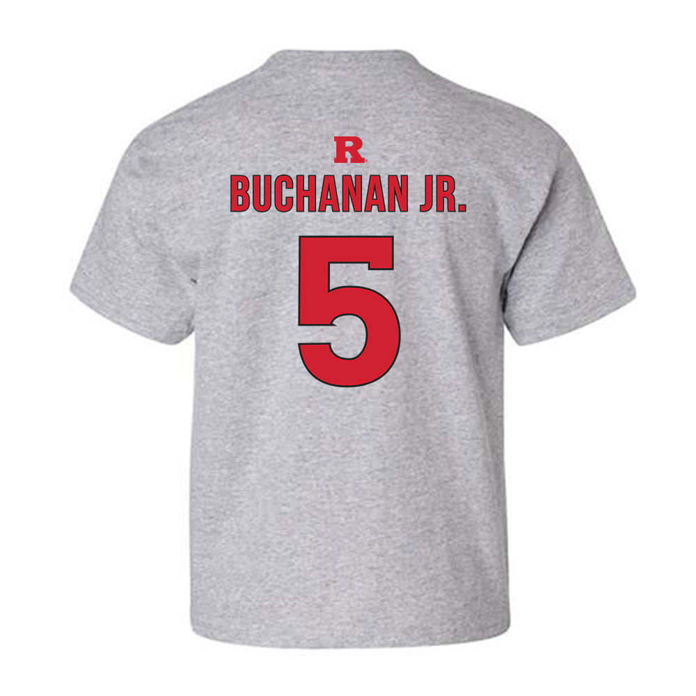 Rutgers - NCAA Men's Basketball : Darren Buchanan Jr. - Sports Shersey Youth T-Shirt-1