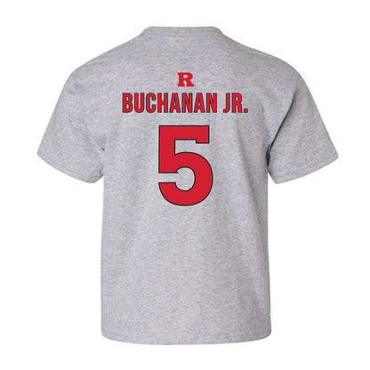 Rutgers - NCAA Men's Basketball : Darren Buchanan Jr. - Sports Shersey Youth T-Shirt-1