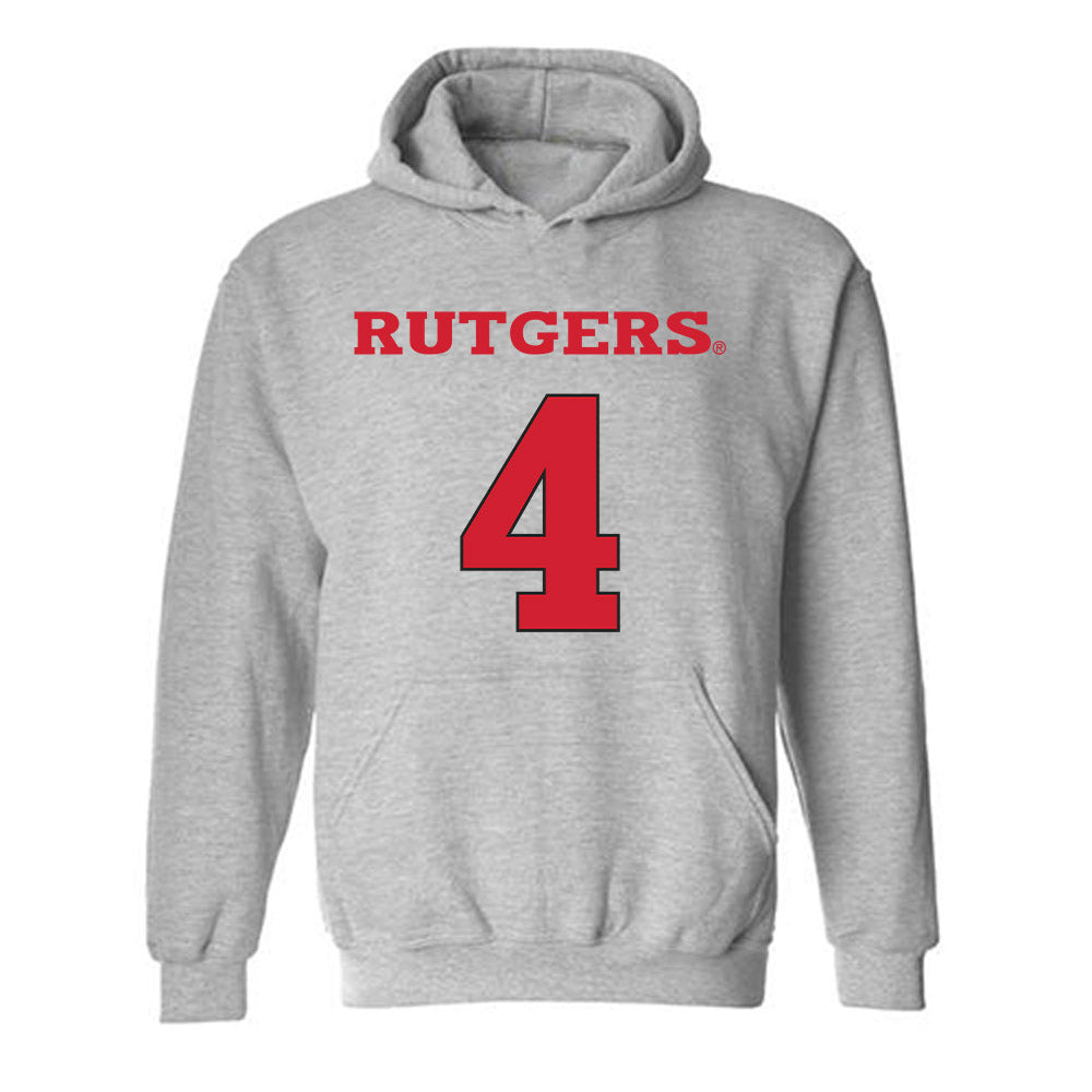 Rutgers - NCAA Men's Basketball : Bryce Dortch - Sports Shersey Hooded Sweatshirt-0