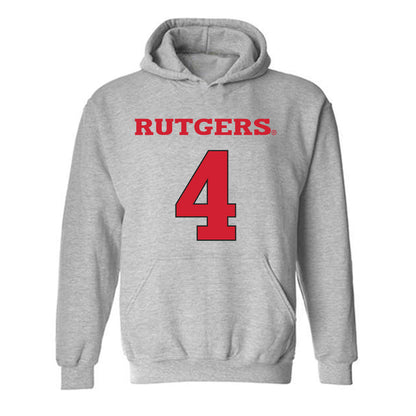 Rutgers - NCAA Men's Basketball : Bryce Dortch - Sports Shersey Hooded Sweatshirt-0