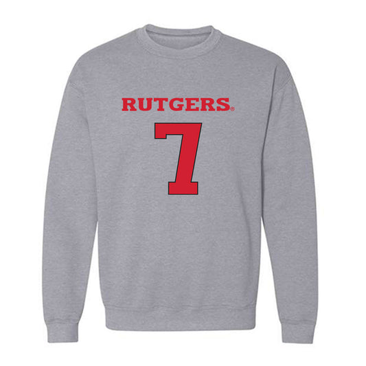 Rutgers - NCAA Women's Basketball : Precious Gem Wheeler - Sports Shersey Crewneck Sweatshirt-0