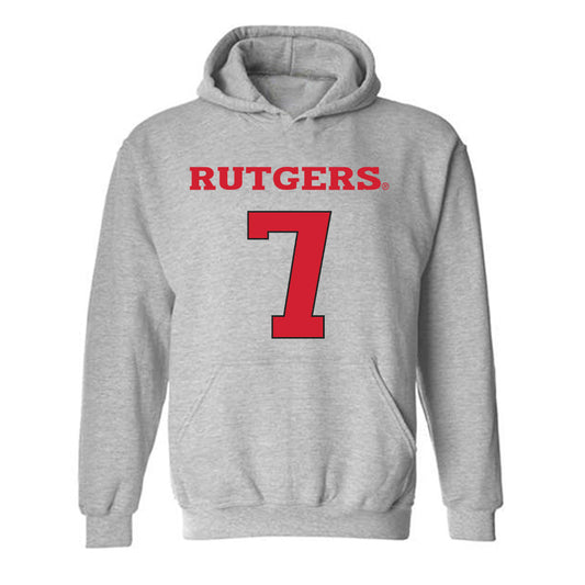 Rutgers - NCAA Women's Basketball : Precious Gem Wheeler - Sports Shersey Hooded Sweatshirt-0
