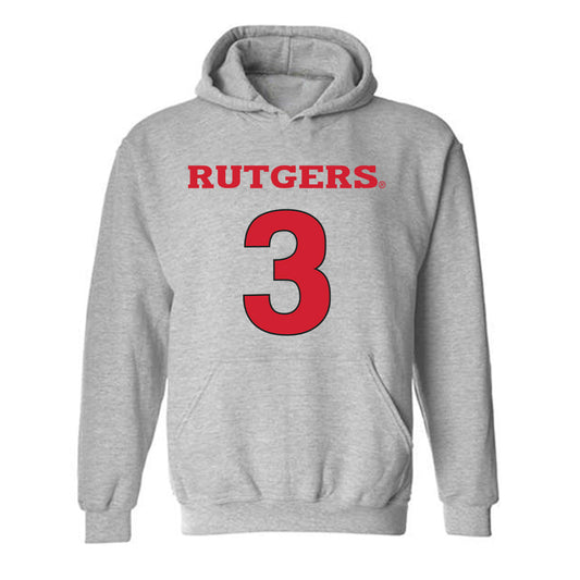 Rutgers - NCAA Women's Basketball : Makylah Moore - Sports Shersey Hooded Sweatshirt-0