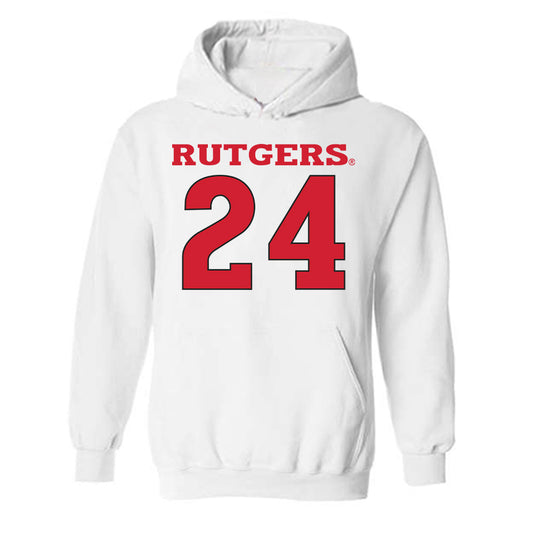 Rutgers - NCAA Men's Basketball : Max Fradkin - Sport Shersey Hooded Sweatshirt-0
