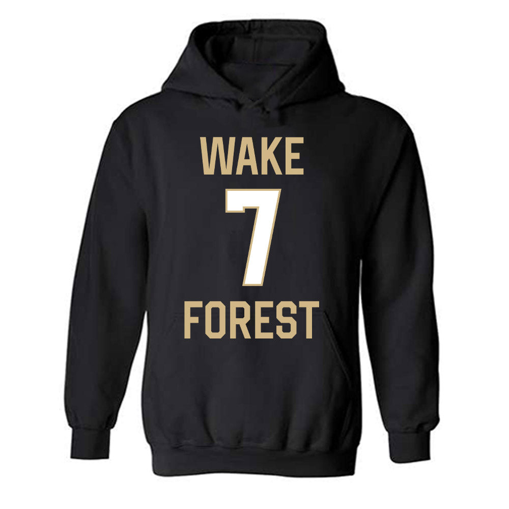 Wake Forest - NCAA Men's Basketball : Isaac Carr - Sports Shersey Hooded Sweatshirt-0