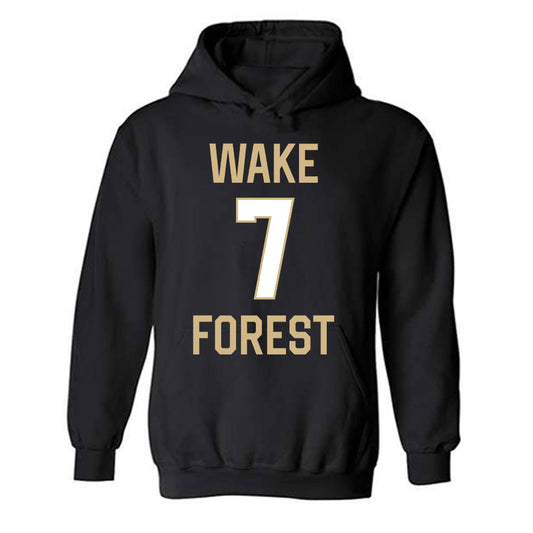 Wake Forest - NCAA Men's Basketball : Isaac Carr - Sports Shersey Hooded Sweatshirt-0