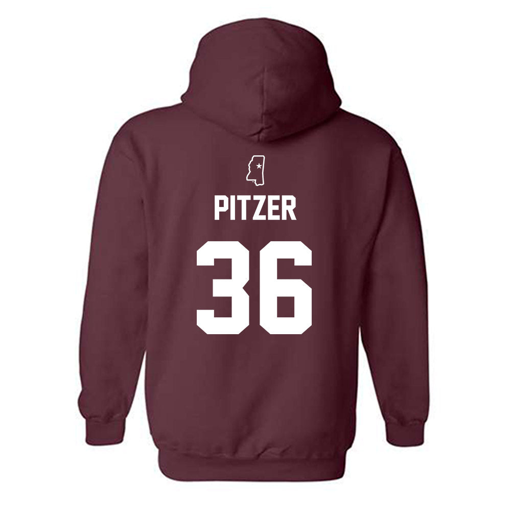 Mississippi State - NCAA Baseball : Tyler Pitzer - Sports Shersey Hooded Sweatshirt-1