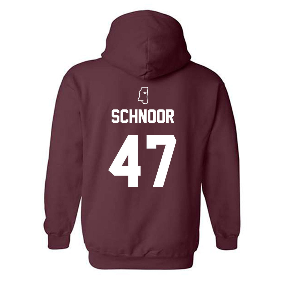 Mississippi State - NCAA Baseball : JT Schnoor - Sports Shersey Hooded Sweatshirt-1