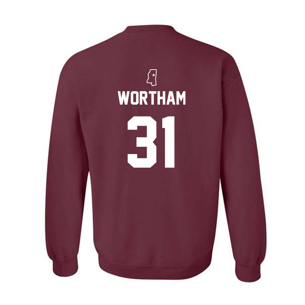 Mississippi State - NCAA Baseball : Charlie Wortham - Sports Shersey Crewneck Sweatshirt-1