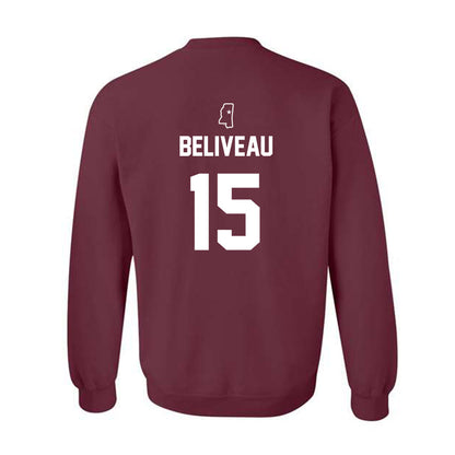 Mississippi State - NCAA Baseball : Tanner Beliveau - Sports Shersey Crewneck Sweatshirt-1