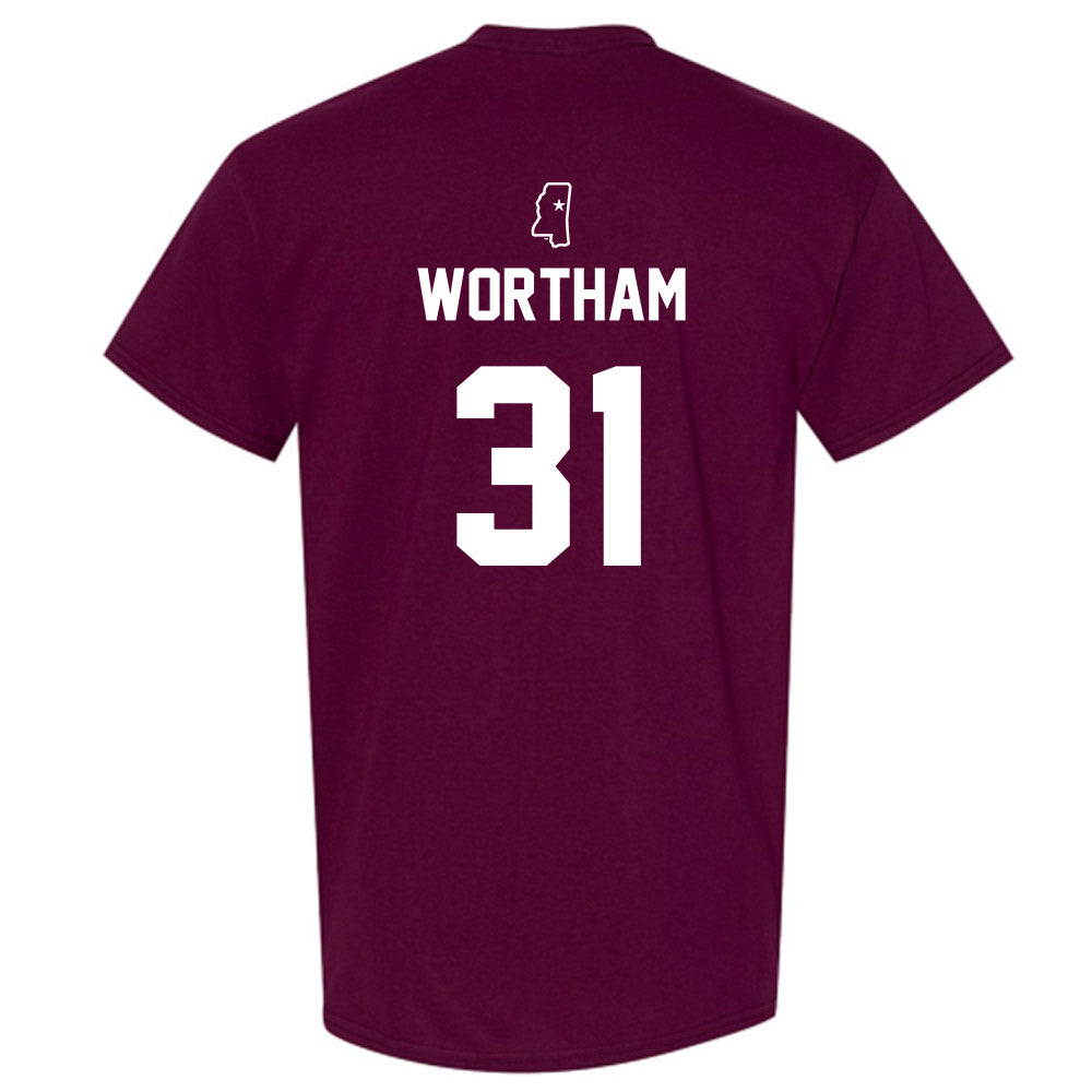 Mississippi State - NCAA Baseball : Charlie Wortham - Sports Shersey T-Shirt-1