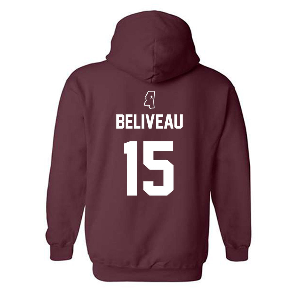 Mississippi State - NCAA Baseball : Tanner Beliveau - Sports Shersey Hooded Sweatshirt-1